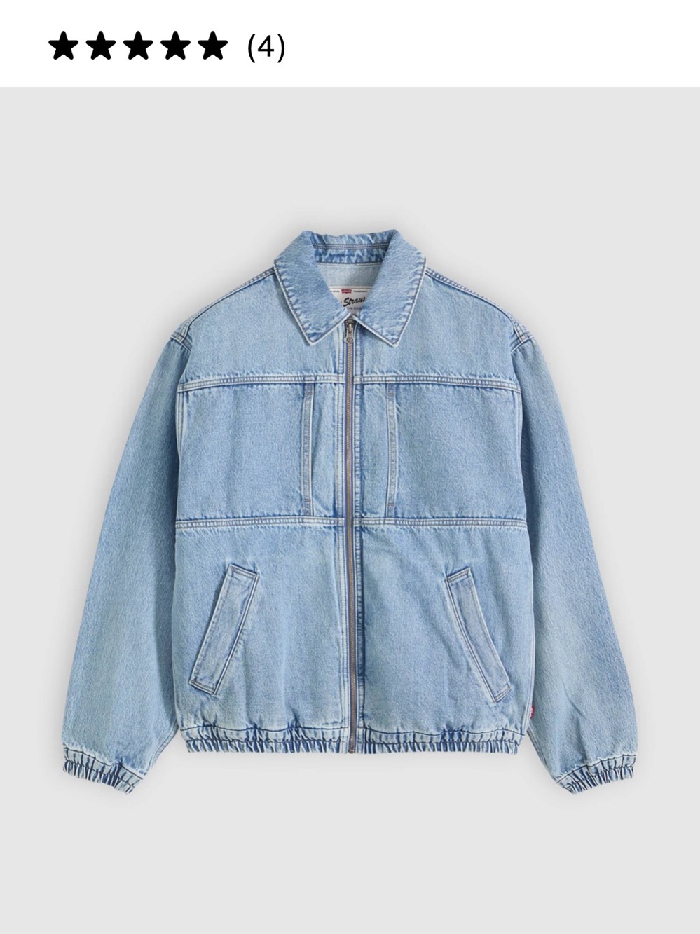 NWT Levi’s Straus Oremium Men’s Light Wash Denim Zip-Up Jacket M